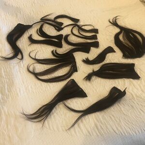 Medium/dark brown extensions.  100% human hair